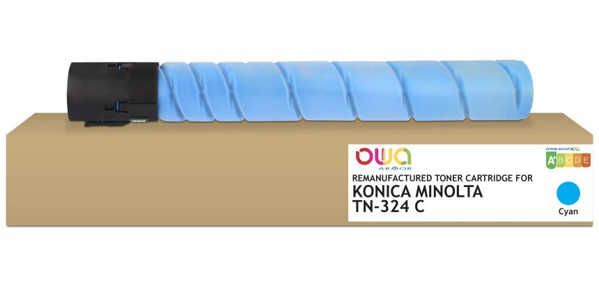 Toner remanufacturé OWA - standard - Cyan - pour KONICA MINOLTA TN-324 C, DEVELOP A8DA4D0, OLIVETTI B1167