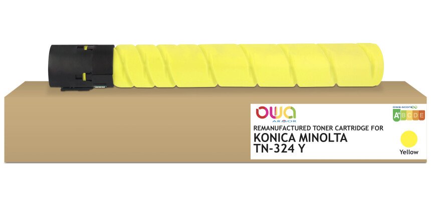 Toner remanufacturé OWA - standard - Jaune - pour KONICA MINOLTA TN-324 Y, DEVELOP A8DA2D0, OLIVETTI B1169