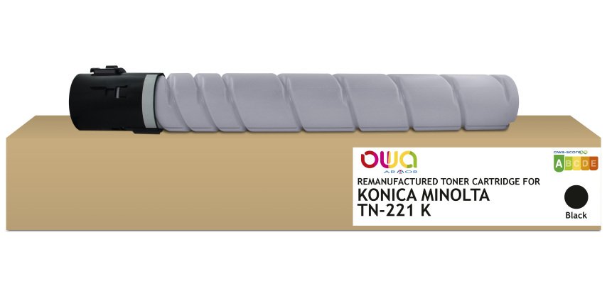 Toner remanufacturé OWA - standard - Noir - pour KONICA MINOLTA TN-221K, DEVELOP A8K31D0, OLIVETTI B1194