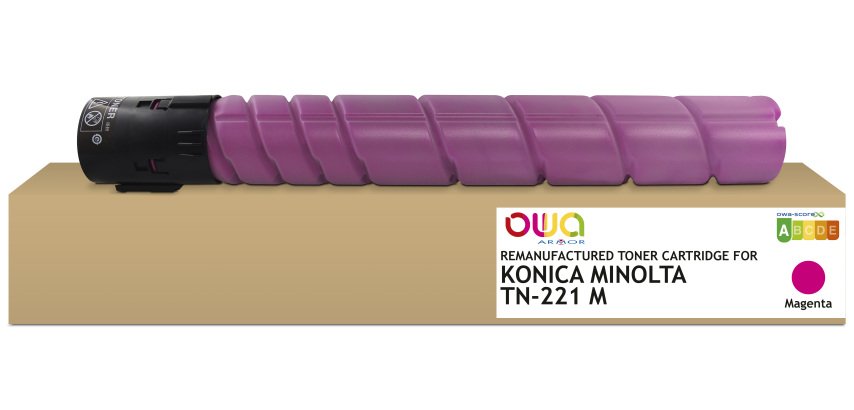 Toner remanufacturé OWA - standard - Magenta - pour KONICA MINOLTA TN-221M, DEVELOP A8K33D0, OLIVETTI B1196