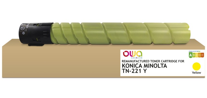 OWA Remanufactured Toner - Standard - Yellow - for KONICA MINOLTA TN-221Y, DEVELOP A8K32D0, OLIVETTI B1197