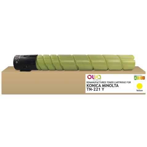 Toner remanufacturé OWA - standard - Jaune - pour KONICA MINOLTA TN-221 Y, DEVELOP A8K32D0, OLIVETTI B1197