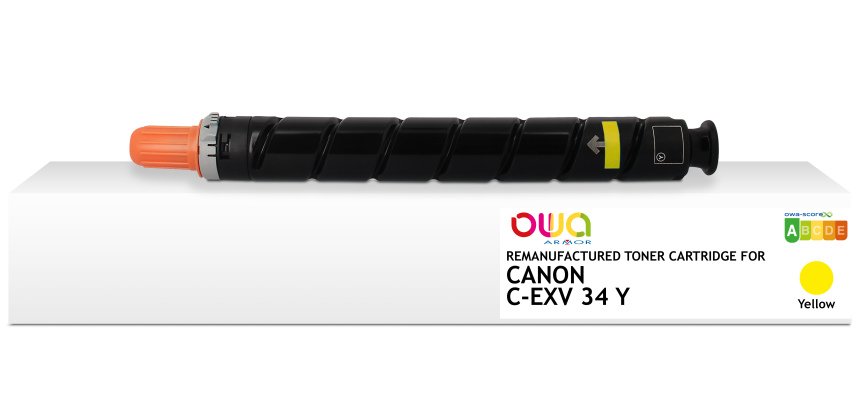 Toner remanufacturé OWA - standard - Jaune - pour CANON C-EXV34Y