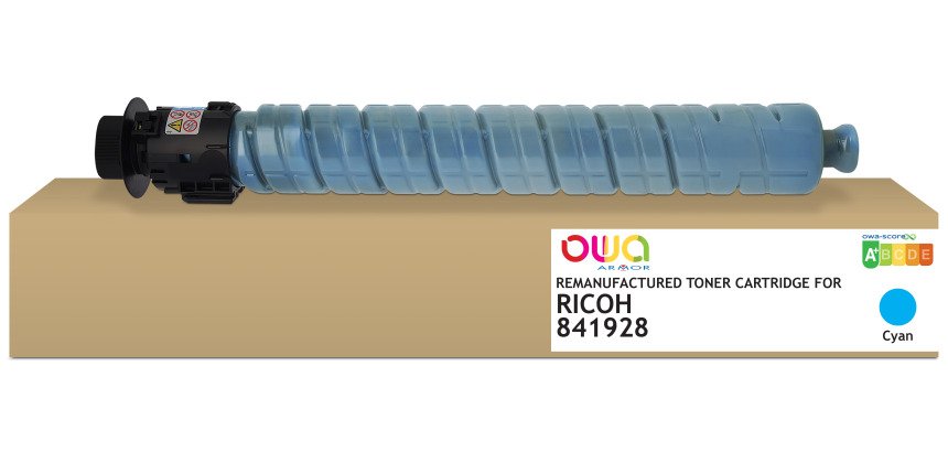Toner remanufacturé OWA - standard - Cyan - pour RICOH 841928