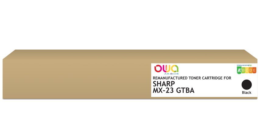 Toner remanufacturé OWA - standard - Black - pour SHARP MX-23 GTBA, SHARP MX-23 GTBA