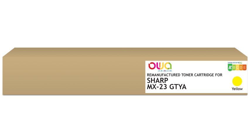 Toner remanufacturé OWA - standard - Jaune - pour SHARP MX-23GTYA, SHARP MX-23GTYA