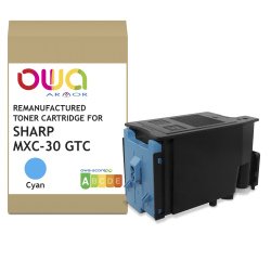 Toner remanufacturé OWA - standard - Cyan - pour SHARP MXC-30GTC, SHARP MXC-30GTC