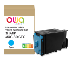 Toner remanufacturé OWA - standard - Cyan - pour SHARP MXC-30GTC, SHARP MXC-30GTC