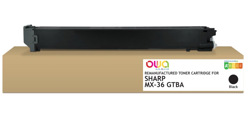 OWA Remanufactured Toner - Standard - Black - for SHARP MX-36GTBA, SHARP MX-36GTBA