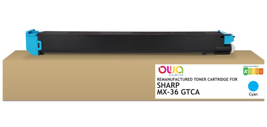 OWA Remanufactured Toner - Standard - Cyan - for SHARP MX-36GTCA, SHARP MX-36GTCA