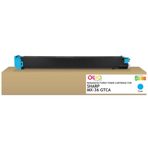 Toner remanufacturé OWA - standard - Cyan - pour SHARP MX-36GTCA, SHARP MX-36GTCA