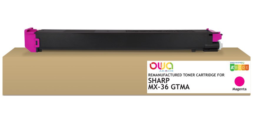 OWA Remanufactured Toner - Standard - Magenta - for SHARP MX-36GTMA, SHARP MX-36GTMA