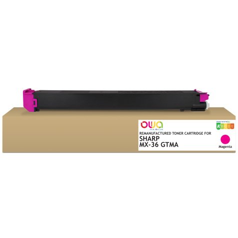 Toner remanufacturé OWA - standard - Magenta - pour SHARP MX-36 GTMA, SHARP MX-36 GTMA