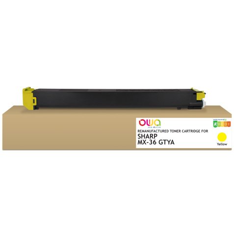 Toner remanufacturé OWA - standard - Yellow - pour SHARP MX-36GTYA, SHARP MX-36GTYA