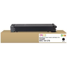 Toner remanufacturé OWA - standard - Noir - pour SHARP MXC-38 GTB, SHARP MXC-38 GTB