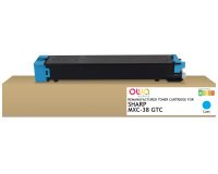 Toner remanufacturé OWA - standard - Cyan - pour SHARP MXC-38GTC, SHARP MXC-38GTC