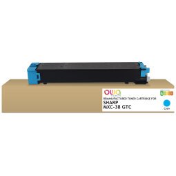 DE_Toner remanufacturé OWA - standard - Cyan - pour SHARP MXC-38 GTC, SHARP MXC-38 GTC