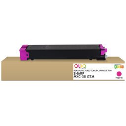 EN_Toner remanufacturé OWA - standard - Magenta - pour SHARP MXC-38 GTM, SHARP MXC-38 GTM