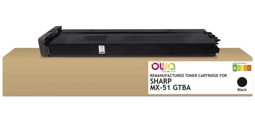 Toner remanufacturé OWA - standard - Noir - pour SHARP MX-51GTBA, SHARP MX-51GTBA