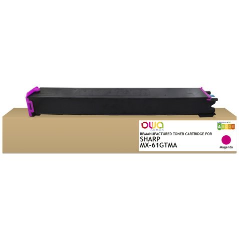 Toner remanufacturé OWA - standard - Magenta - pour SHARP MX-61GTMA, SHARP MX-61GTMA