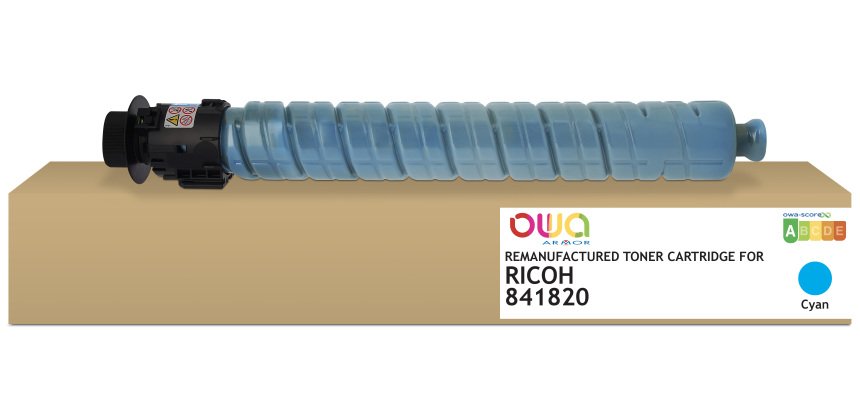 Toner remanufacturé OWA - standard - Cyan - pour RICOH 841820, RICOH 841820