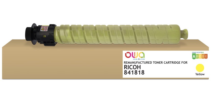 Toner remanufacturé OWA - standard - Jaune - pour RICOH 841818, RICOH 841818