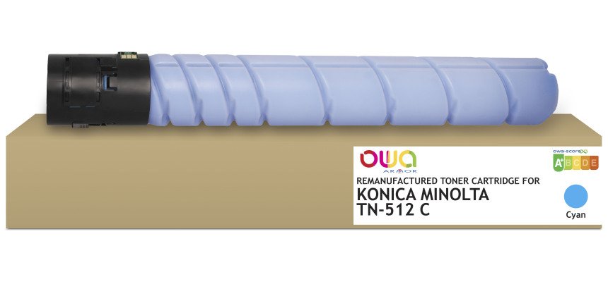 Toner remanufacturé OWA - standard - Cyan - pour KONICA MINOLTA TN-512 C
