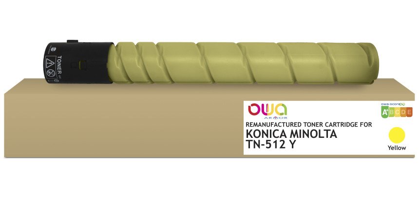Toner remanufacturé OWA - standard - Jaune - pour KONICA MINOLTA TN-512 Y