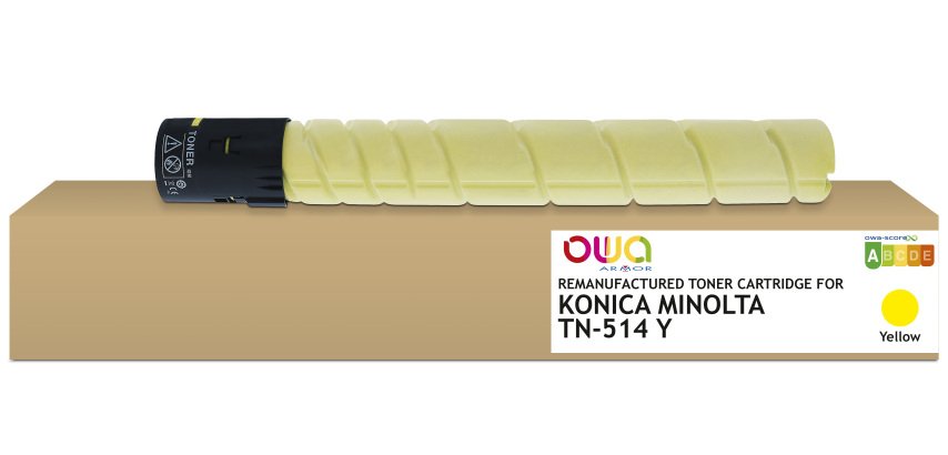 Toner remanufacturé OWA - standard - Jaune - pour KONICA MINOLTA TN-514Y, DEVELOP A9E82D0, OLIVETTI B1209, KONICA MINOLTA TN-514Y