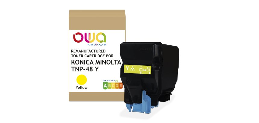 Toner remanufacturé OWA - standard - Jaune - pour KONICA MINOLTA TNP-48 Y, TNP-49 Y, DEVELOP TNP-48 Y, TNP-49 Y