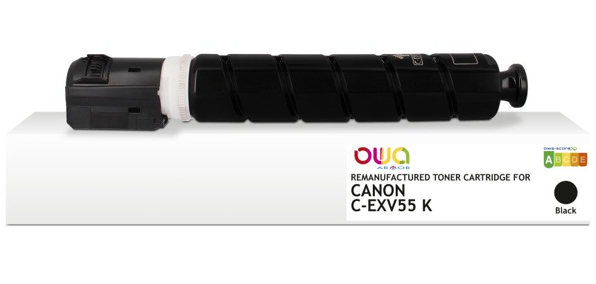 Toner remanufacturé OWA - standard - Noir - pour CANON C-EXV55 K, CANON C-EXV55 K
