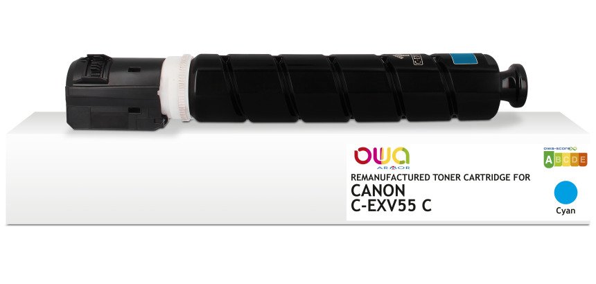 Toner remanufacturé OWA - standard - Cyan - pour CANON C-EXV55 C, CANON C-EXV55 C