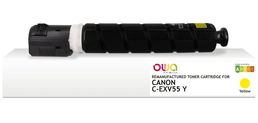 Toner remanufacturé OWA - standard - Jaune - pour CANON C-EXV55 Y, CANON C-EXV55 Y