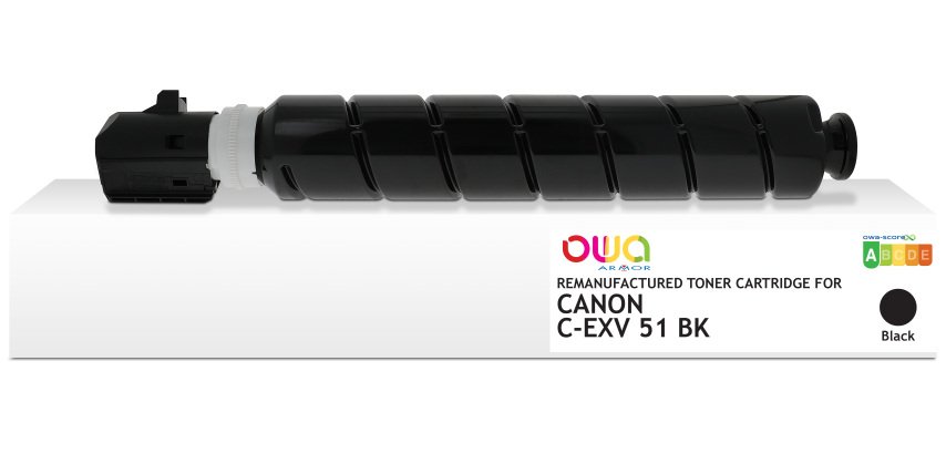 Toner remanufacturé OWA - standard - Noir - pour CANON C-EXV51K, CANON C-EXV51K