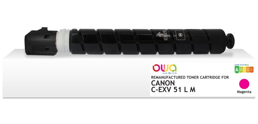 Toner remanufacturé OWA - standard - Magenta - pour CANON C-EXV51LM, CANON C-EXV51LM