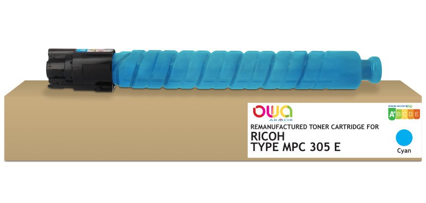 Toner remanufacturé OWA - standard - Cyan - pour RICOH 841595, RICOH 841595