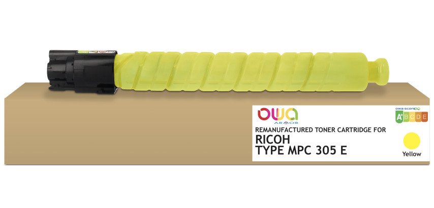 Toner remanufacturé OWA - standard - Jaune - pour RICOH 842080, RICOH 842080