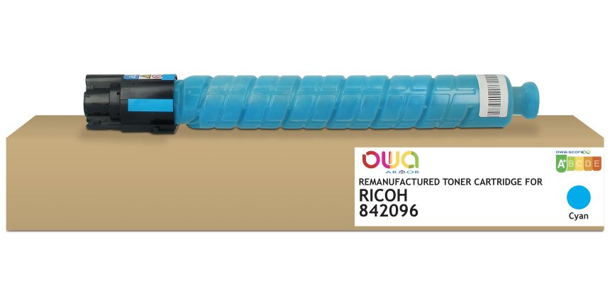 Toner remanufacturé OWA - standard - Cyan - pour RICOH 842096, RICOH 842096