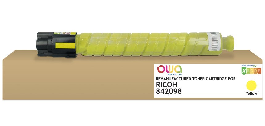 Toner remanufacturé OWA - standard - Jaune - pour RICOH 842098, RICOH 842098