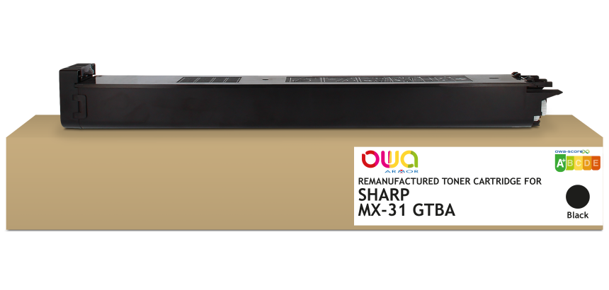 Toner remanufacturé OWA - standard - Noir - pour SHARP MX-31GTBA, SHARP MX-31GTBA