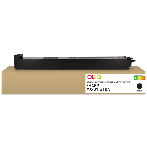 Gereviseerde toner OWA standaard zwart voor SHARP MX-31 GTBA, SHARP MX-31 GTBA