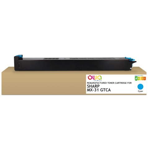 Toner remanufacturé OWA - standard - Cyan - pour SHARP MX-31GTCA