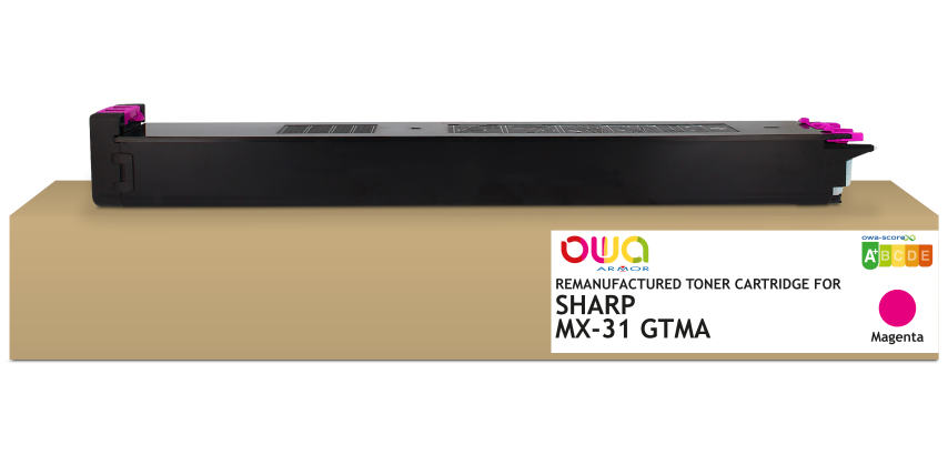 Toner remanufacturé OWA - standard - Magenta - pour SHARP MX-31GTMA, SHARP MX-31GTMA