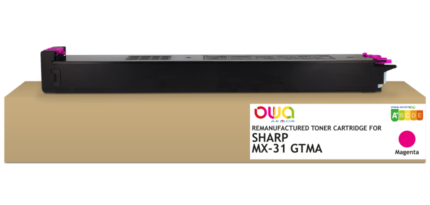 Toner remanufacturé OWA - standard - Magenta - pour SHARP MX-31GTMA, SHARP MX-31GTMA