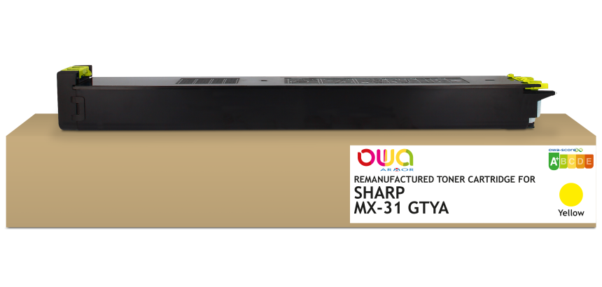 Toner remanufacturé OWA - standard - Jaune - pour SHARP MX-31GTYA