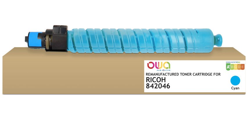 Toner remanufacturé OWA - standard - Cyan - pour RICOH 842046, 841127, RICOH 842046