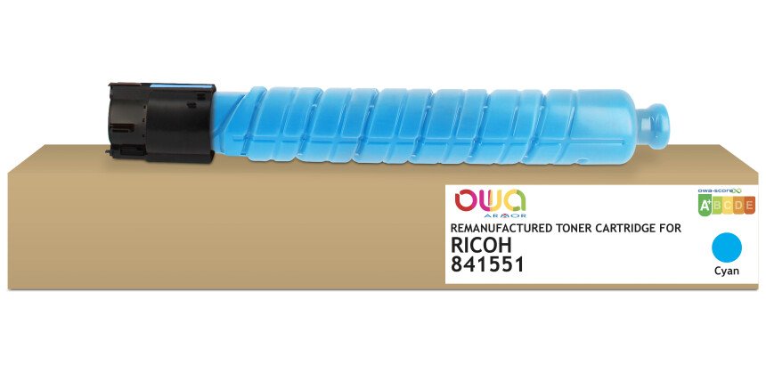 Toner remanufacturé OWA - standard - Cyan - pour RICOH 841551