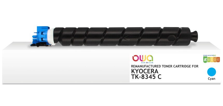 Toner remanufacturé OWA - standard - Cyan - pour KYOCERA TK-8345 C