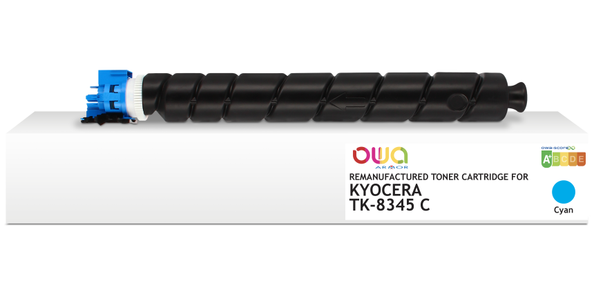 Toner remanufacturé OWA - standard - Cyan - pour KYOCERA TK-8345C