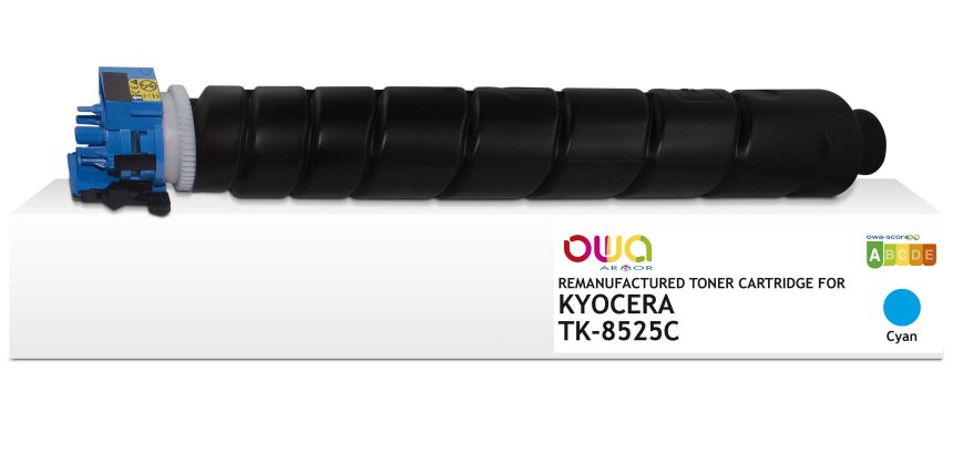 Toner remanufacturé OWA - standard - Cyan - pour KYOCERA TK-8525C